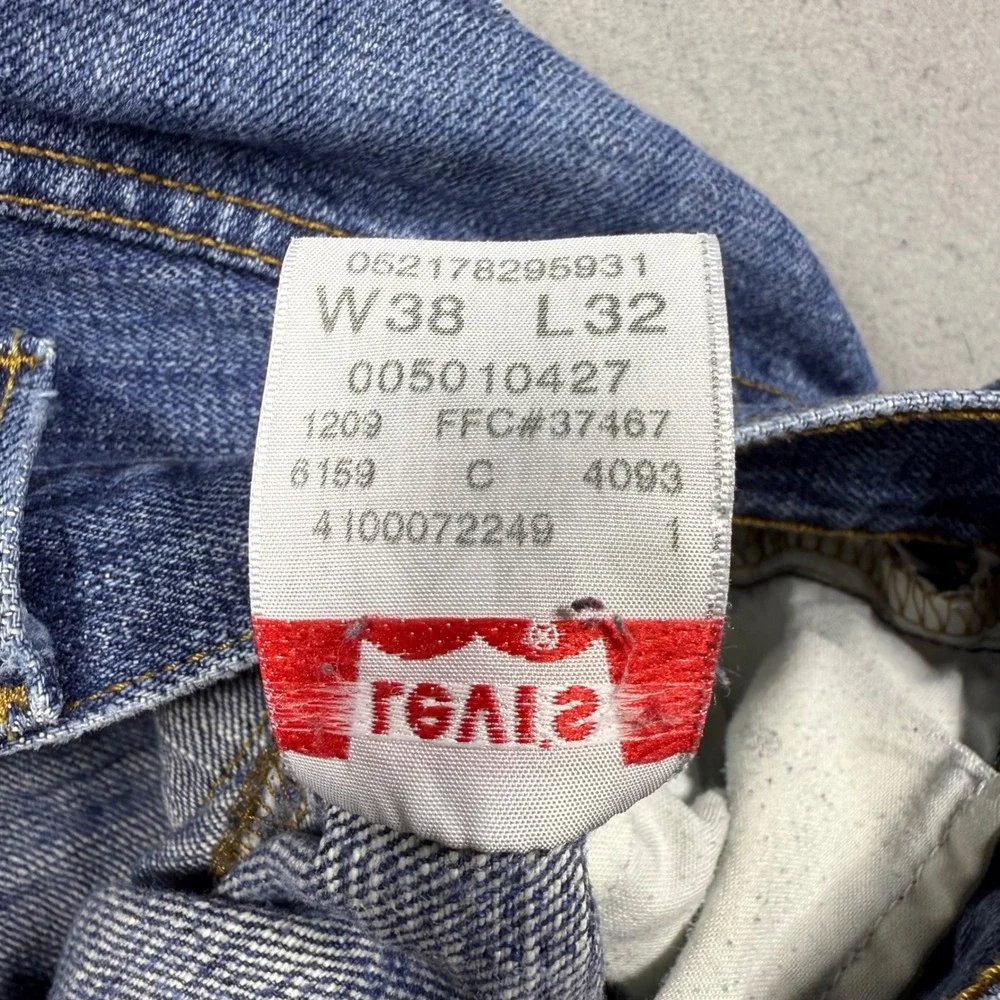 Levis 501 Original Fit Straight Leg Blue Denim Jeans Mens 38x32